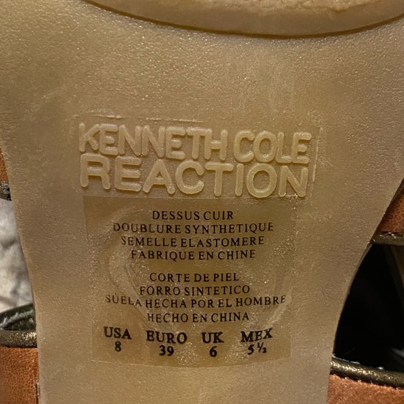 Kenneth Cole Reaction Leather Sandal Heels 4" SZ10 - Picture 6 of 7
